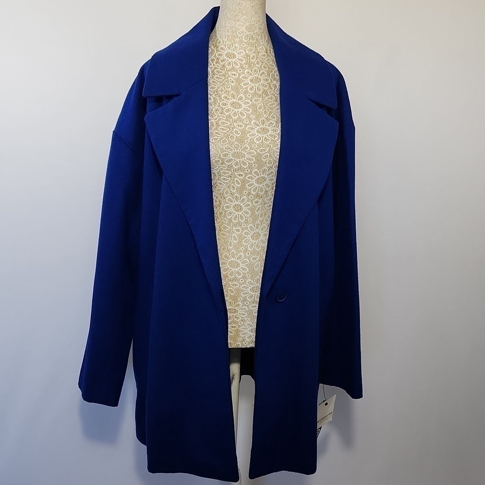 Liz Claiborne Women's Size Medium Blue Wool Blend Side Pockets Lined Jacket NWT - Picture 10 of 15